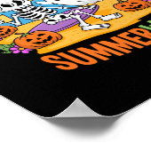 Summerween Skeleton Ghost Beach Halloween-Party Fu Poster (Ecke)