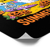 Summerween Skeleton Ghost Beach Halloween-Party Fu Poster (Ecke)