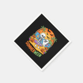 Summerween Skeleton Ghost Beach Halloween-Party Fu Serviette (Ecke)