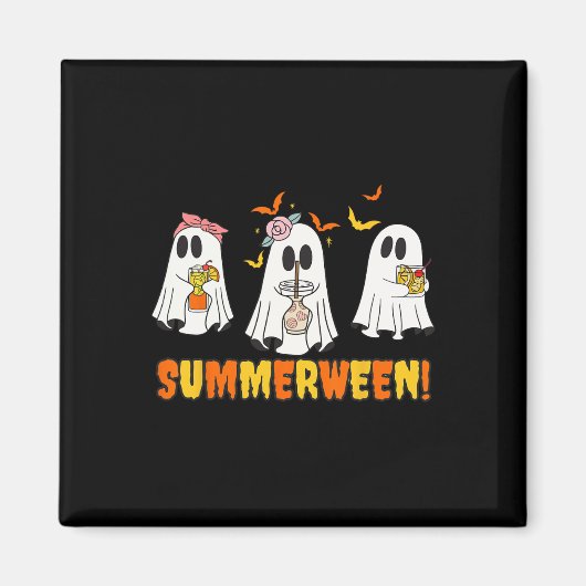 Summerween Skeleton Ghost Beach Party Halloween Vi Magnet (Vorne)