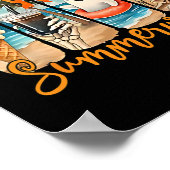 Summerween Skeleton Ghost Beach Party Halloween Vi Poster (Ecke)
