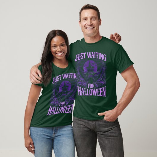 Summerween Skeleton Just Waiting For Halloween T-Shirt (Unisex)