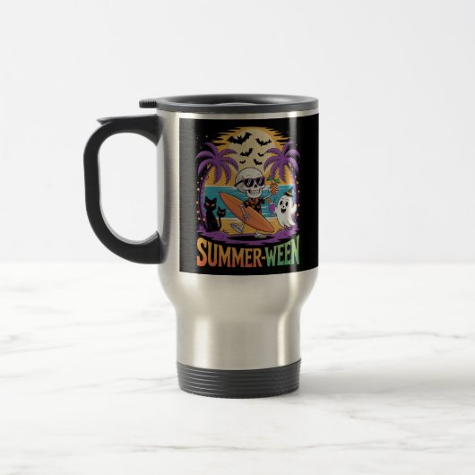 Summerween Skeleton Party Halloween Reisebecher (Links)