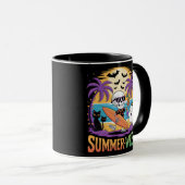 Summerween Skeleton Party Halloween Tasse (VorderseiteRechts)