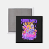 Summerween Skeleton Spooky Summer Beach Skelly Hal Magnet (Vorderseite/Rückseite)