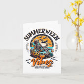 Summerween Skeleton Spooky Year Round Summer Hallo Karte (Gelbe Blume)