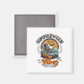 Summerween Skeleton Spooky Year Round Summer Hallo Magnet (Vorderseite/Rückseite)