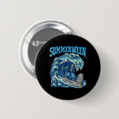 Summerween Skeleton Surf Grim Sensenmann Beach Spo Button (Vorne & Hinten)