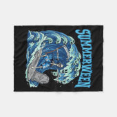 Summerween Skeleton Surf Grim Sensenmann Beach Spo Fleecedecke (Vorderseite (Horizontal))