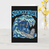 Summerween Skeleton Surf Grim Sensenmann Beach Spo Karte (Gelbe Blume)