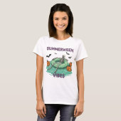 Summerween-Skeleton-Vibes – Gruseliger Strand Hall T-Shirt (Vorne ganz)