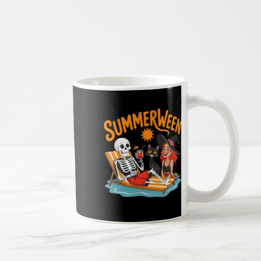 Summerween Skeleton Witz Funny Summer Halloween Kaffeetasse (Rechts)