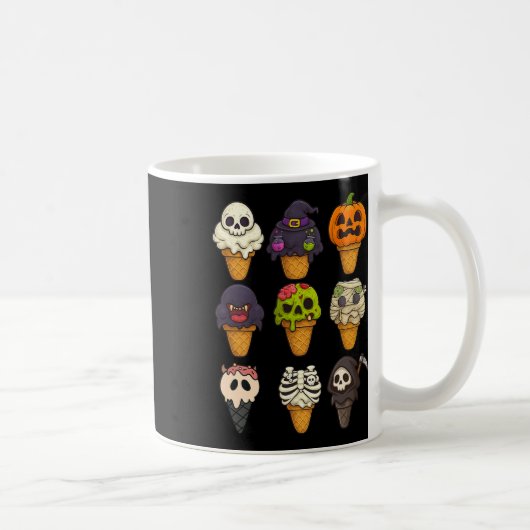 Summerween Skeleton Zombie Pumpkin Mummy Ice Creme Kaffeetasse (Rechts)