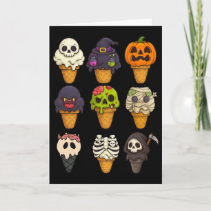 Summerween Skeleton Zombie Pumpkin Mummy Ice Creme Karte