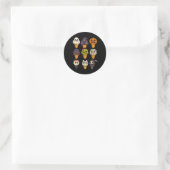 Summerween Skeleton Zombie Pumpkin Mummy Ice Creme Runder Aufkleber (Tasche)
