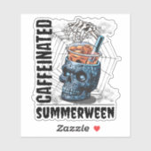 Summerween Skull Skeleton Hand Iced Coffee Goth Aufkleber (Blatt)