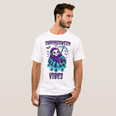 Summerween Stimmung – entspannter Sensenmann T-Shirt (Vorne ganz)