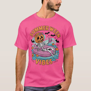 Summerween Stimmung Halloween Sommer Spaß Flamingo T-Shirt