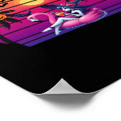 Summerween Stimmung Hexen Flamingo Schwimmkörper, Poster (Ecke)