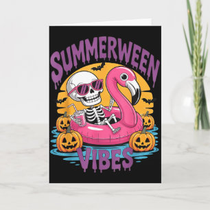 Summerween Stimmung Skelett Flamingo Gruselig Hall Karte
