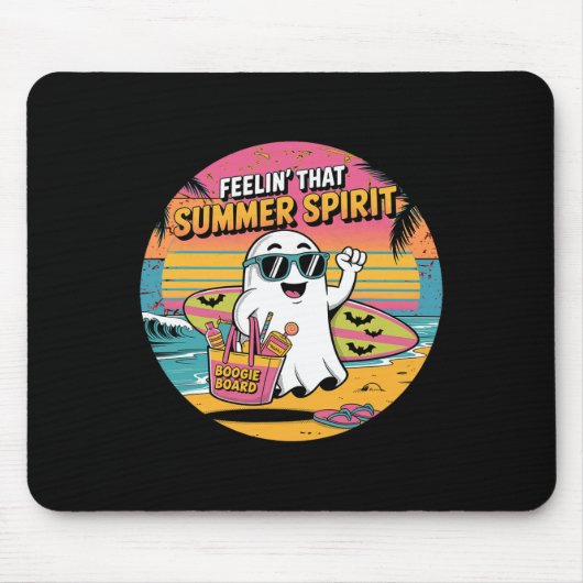 Summerween Surfen Sommer Halloween Geister Mousepad (Vorne)