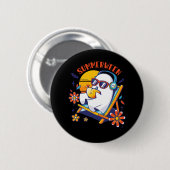 Summerween Süßer Gruseliger Sommer Geist Halloween Button (Vorne & Hinten)