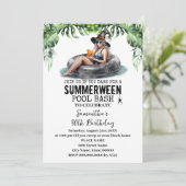 Summerween Tropical Hexe Birthday Party Einladung (Stehend Vorderseite)