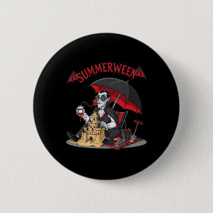 Summerween Vampire Beach Dracula Sandcastle Gotik Button
