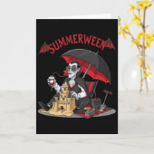 Summerween Vampire Beach Dracula Sandcastle Gotik Karte (Gelbe Blume)