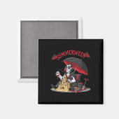 Summerween Vampire Beach Dracula Sandcastle Gotik Magnet (Vorderseite/Rückseite)