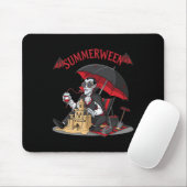 Summerween Vampire Beach Dracula Sandcastle Gotik Mousepad (Mit Mouse)