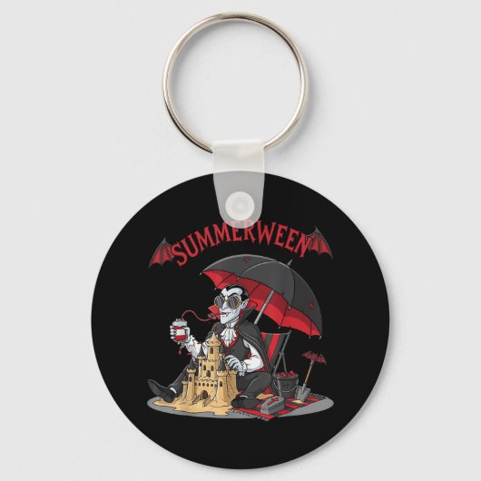 Summerween Vampire Beach Dracula Sandcastle Gotik Schlüsselanhänger (Vorderseite)