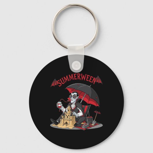 Summerween Vampire Beach Dracula Sandcastle Gotik Schlüsselanhänger (Vorderseite)