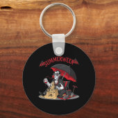 Summerween Vampire Beach Dracula Sandcastle Gotik Schlüsselanhänger (Vorderseite)