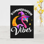 Summerween Vibes Flamingo Sommer Halloween Vacatio Karte (Gelbe Blume)