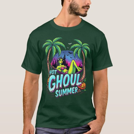 Summerween Vibes Funny HOT GHOUL SUMMER Skeleton I T-Shirt (Vorderseite)
