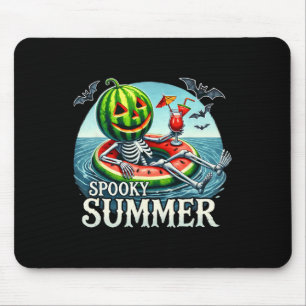 Summerween Vibes Funny Skeleton Halloween Beach Va Mousepad