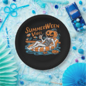 Summerween Vibes für Spooky Summer, Halloween-Gesc Pappteller (Party)