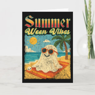 Summerween Vibes Ghost Funny Summer Halloween Karte