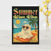 Summerween Vibes Ghost Funny Summer Halloween Karte (Gelbe Blume)