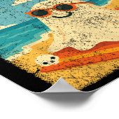 Summerween Vibes Ghost Funny Summer Halloween Poster (Ecke)
