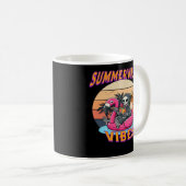 Summerween Vibes Grim Sensenmann Flamingo Float Re Kaffeetasse (VorderseiteRechts)