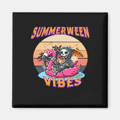 Summerween Vibes Grim Sensenmann Flamingo Float Re Magnet (Vorne)