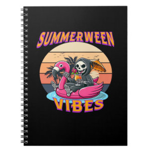 Summerween Vibes Grim Sensenmann Flamingo Float Re Notizblock