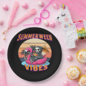 Summerween Vibes Grim Sensenmann Flamingo Float Re Pappteller (Party)