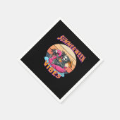 Summerween Vibes Grim Sensenmann Flamingo Float Re Serviette (Ecke)