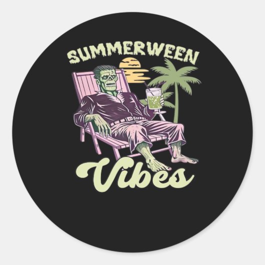 Summerween Vibes Halloween Classic Runder Aufkleber (Vorderseite)