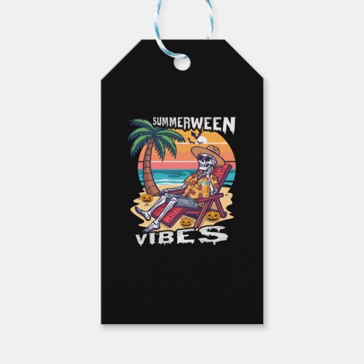 Summerween Vibes Halloween Skeleton Geschenkanhänger (Vorderseite)