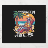 Summerween Vibes Halloween Skeleton Schaumweinetikett (Einzelnes Label)