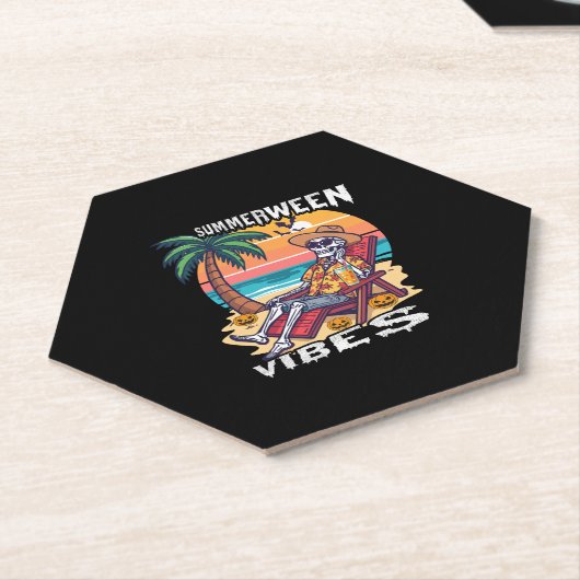 Summerween Vibes Halloween Skeleton Untersetzer (angewinkelt)